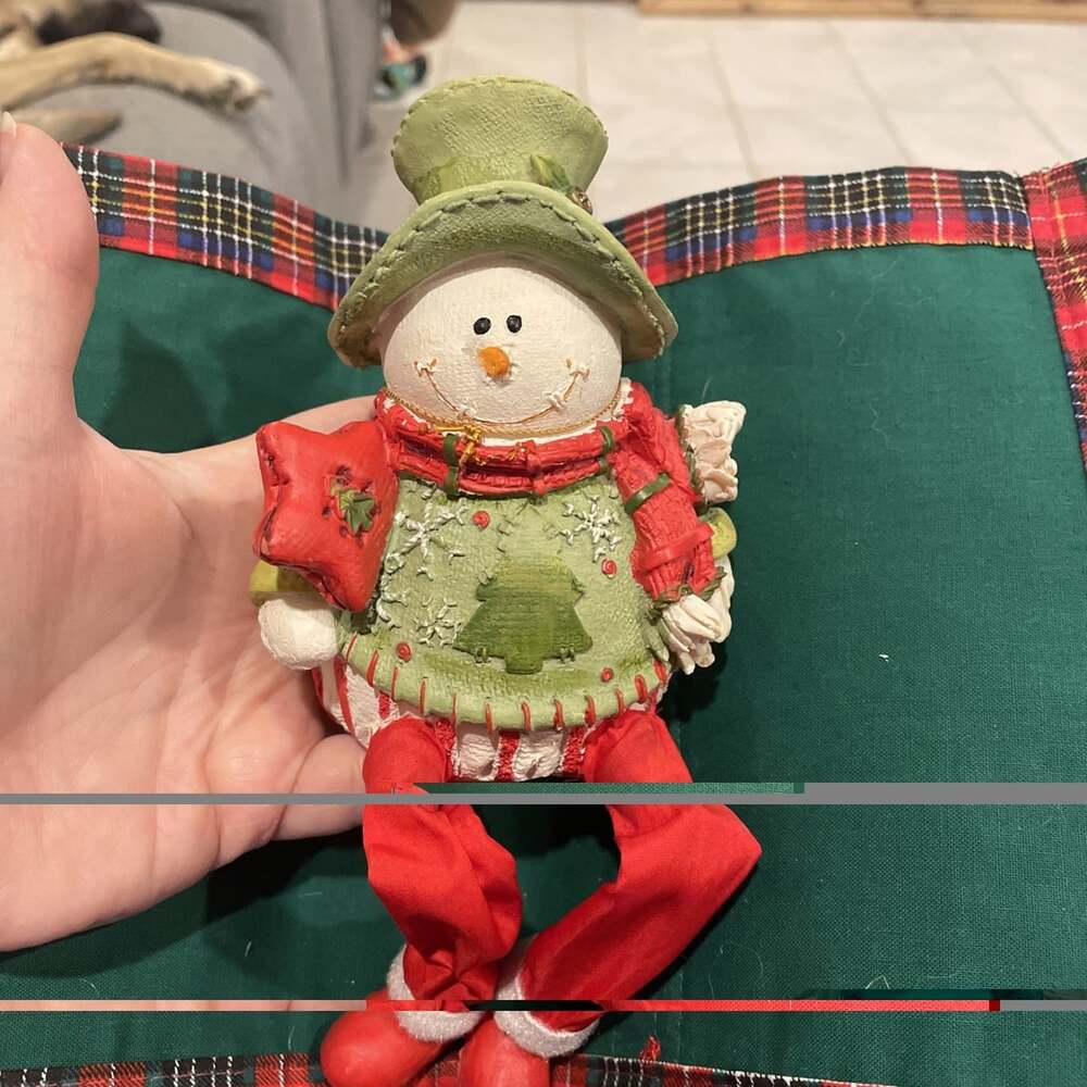 Snowman Shelf Sitter On Mantle Or Window Sill. Christmas Decor. Pre-owned
